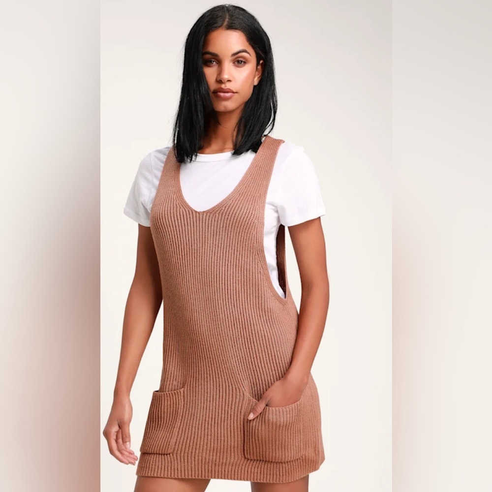 Rhythm Florence Light Terra Cotta Mini Sleeveless Sweater Dress